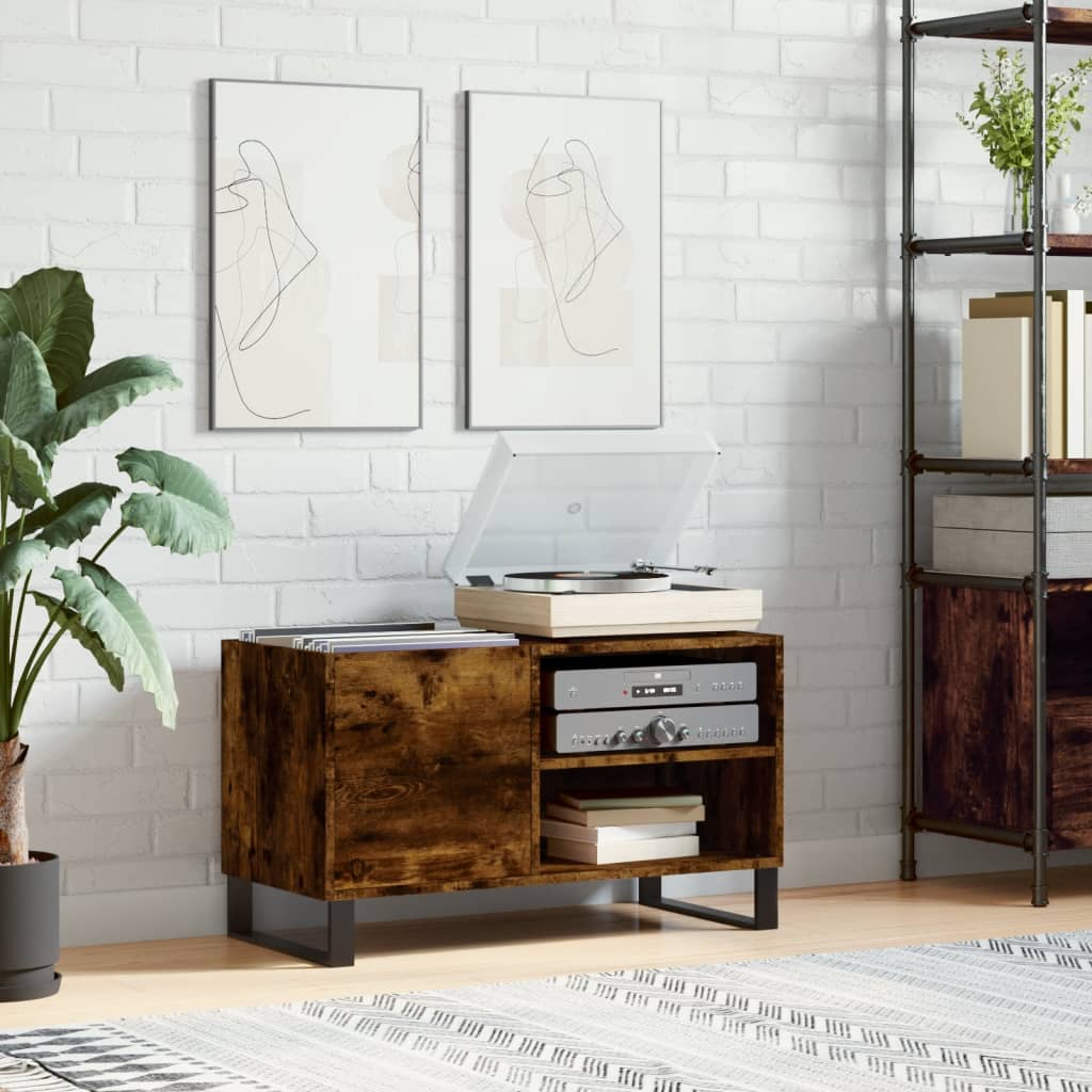 Record Cabinet 85x38x48 cm Engineered Wood Smoked oak