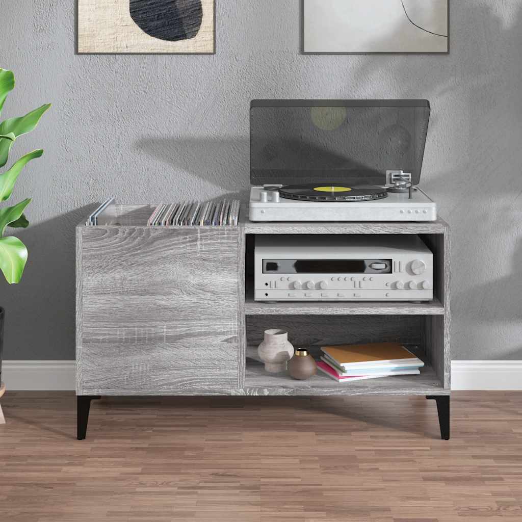 Record Cabinet 84,5x38x48 cm Engineered Wood Grey sonoma