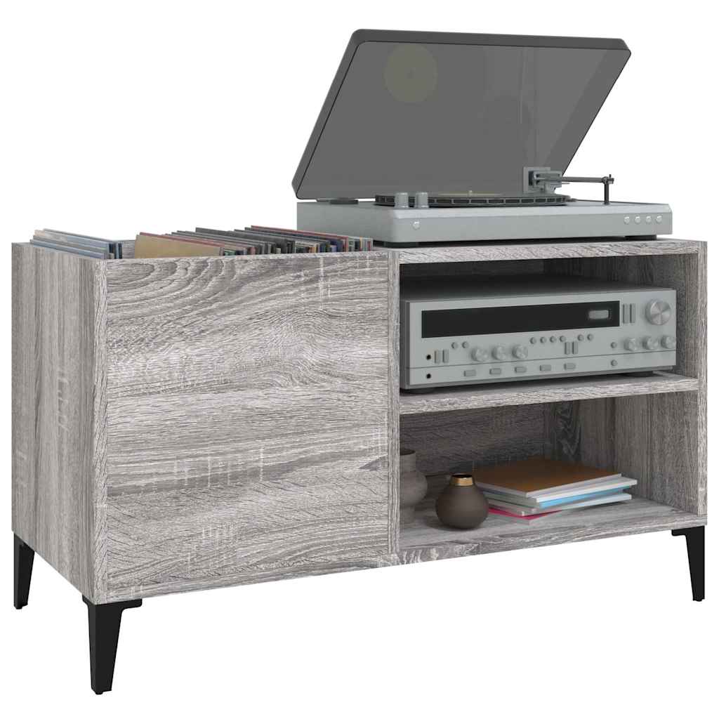 Record Cabinet 84,5x38x48 cm Engineered Wood Grey sonoma