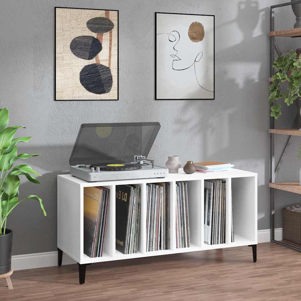 Record Cabinet 100x38x48 cm Engineered Wood White