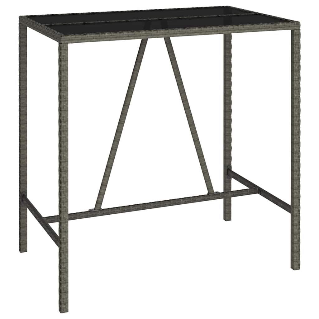 vidaXL 5 Piece Garden Bar Set Grey Poly Rattan 6