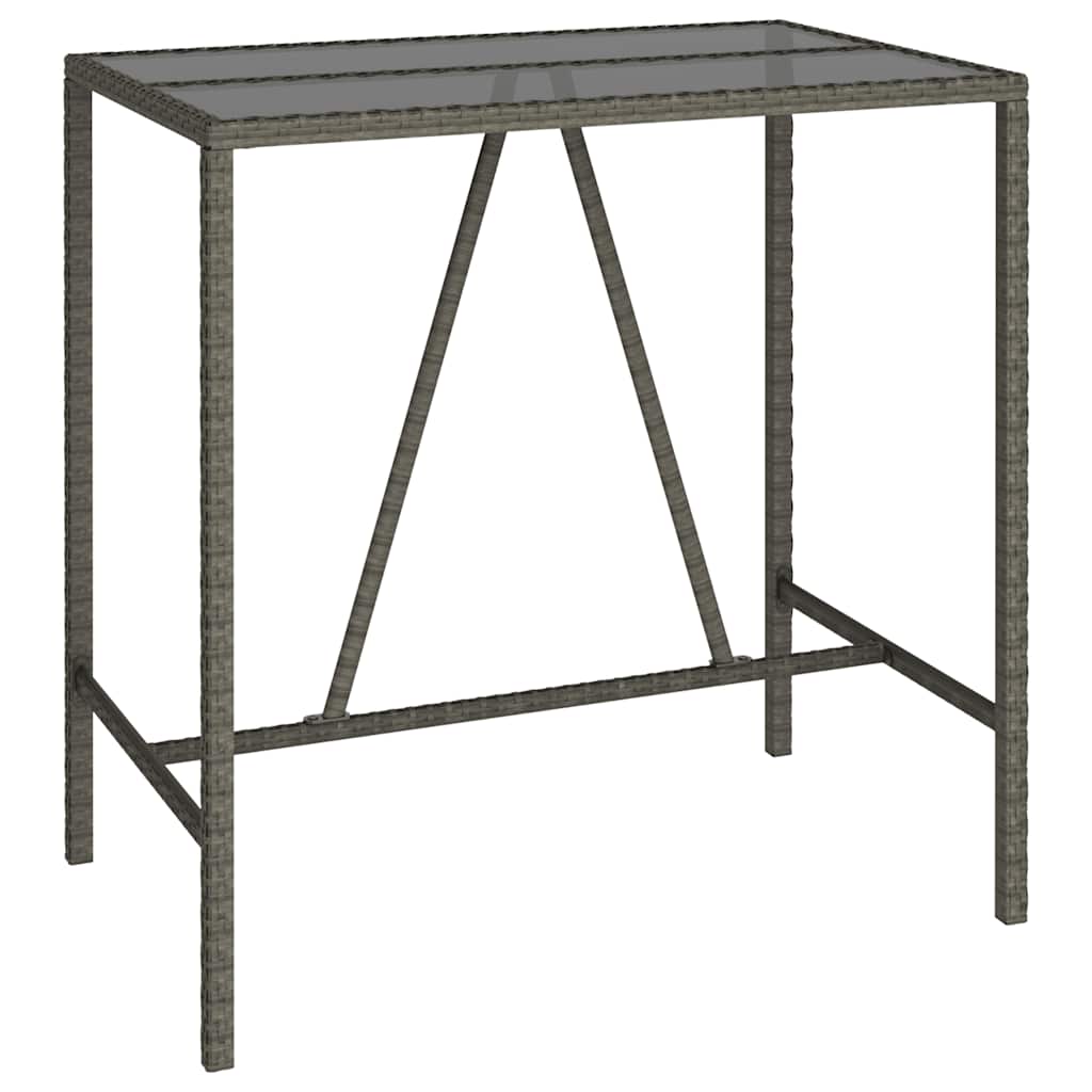 vidaXL 7 Piece Garden Bar Set Grey Poly Rattan 6