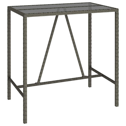 vidaXL 7 Piece Garden Bar Set Grey Poly Rattan 6