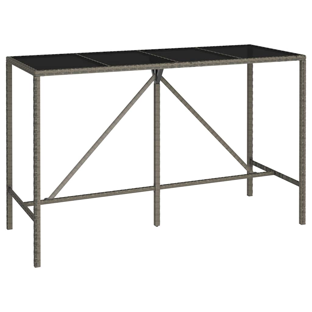 vidaXL 11 Piece Garden Bar Set Grey Poly Rattan 6