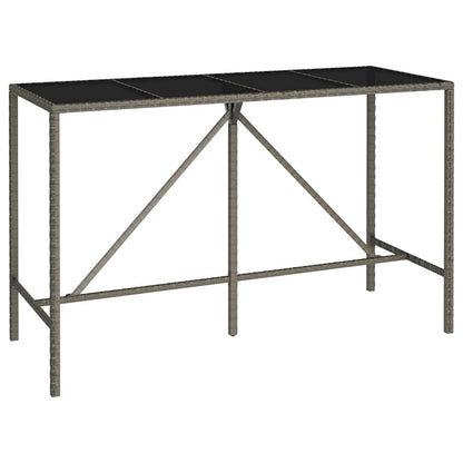 vidaXL 11 Piece Garden Bar Set Grey Poly Rattan 6