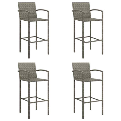 vidaXL 5 Piece Garden Bar Set Grey Poly Rattan 4