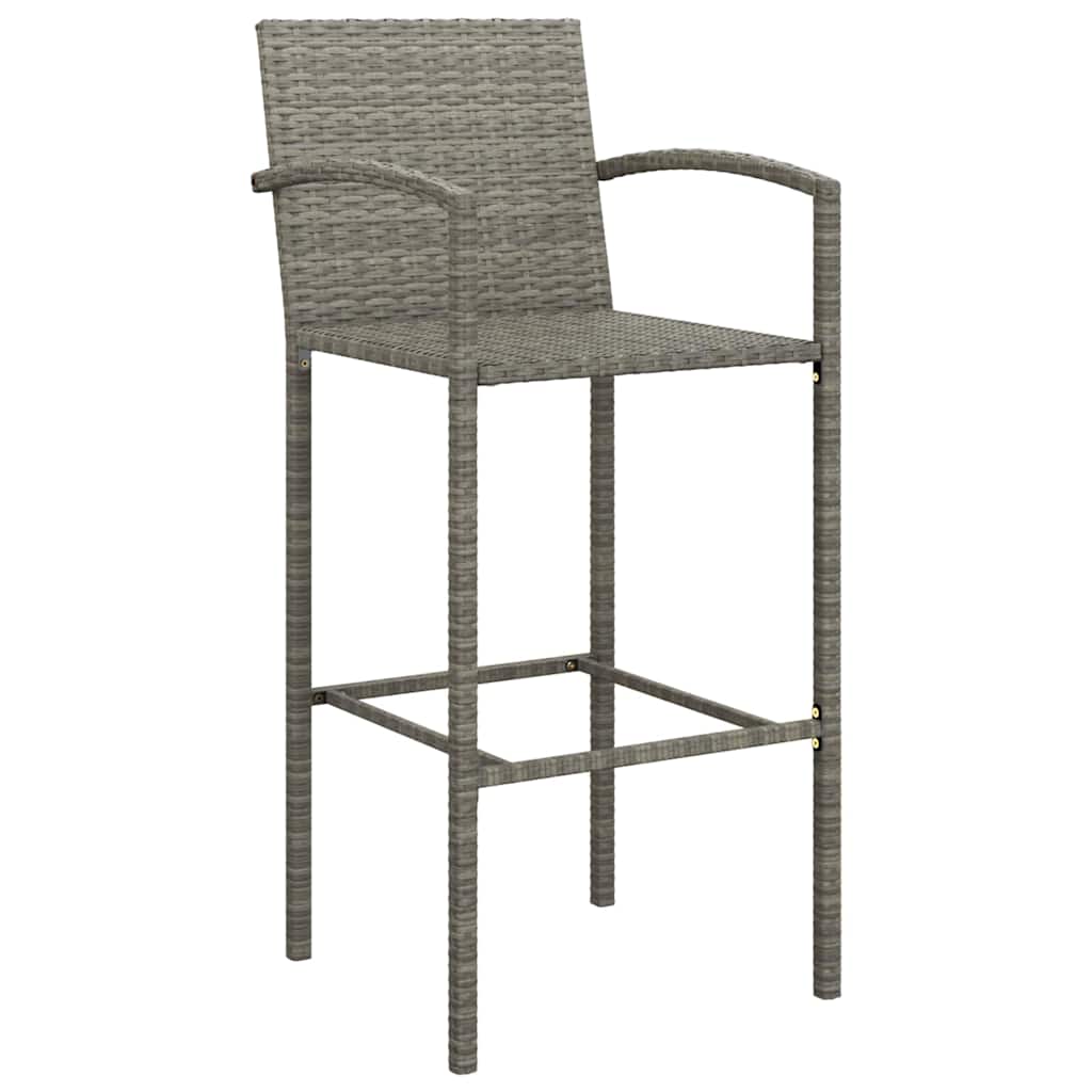 vidaXL 5 Piece Garden Bar Set Grey Poly Rattan 5
