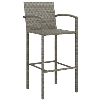 vidaXL 5 Piece Garden Bar Set Grey Poly Rattan 5