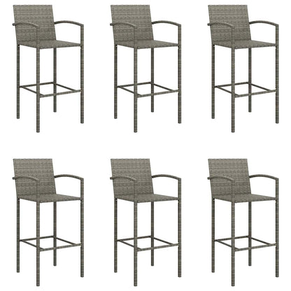vidaXL 7 Piece Garden Bar Set Grey Poly Rattan 4