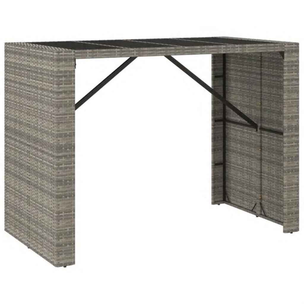 vidaXL 7 Piece Garden Bar Set Grey Poly Rattan 6