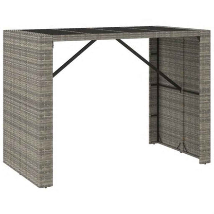 vidaXL 7 Piece Garden Bar Set Grey Poly Rattan 6