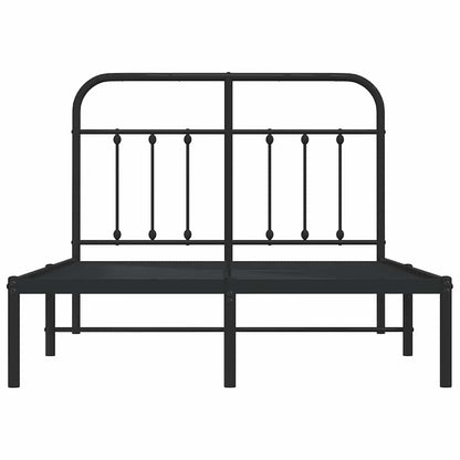Metal Bed Frame without Mattress with Headboard Black 120 cm 200 cm