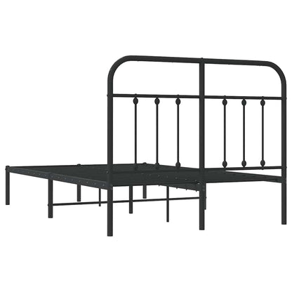 Metal Bed Frame without Mattress with Headboard Black 120 cm 200 cm