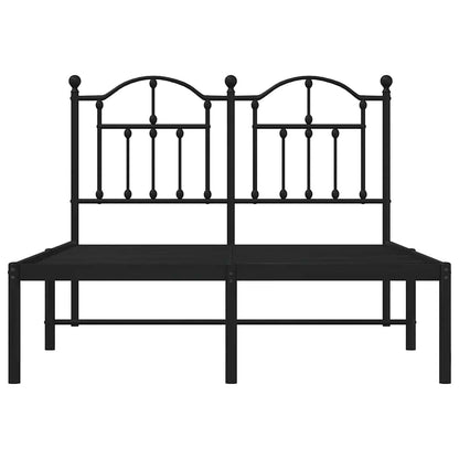 Metal Bed Frame without Mattress with Headboard Black 120 cm 200 cm