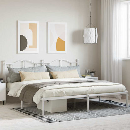 Metal Bed Frame without Mattress with Headboard White 200 cm 200 cm