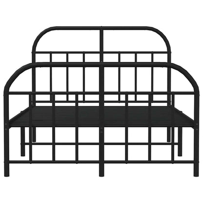 Metal Bed Frame without Mattress with Footboard with Headboard & Footboard Black 120 cm 190 cm