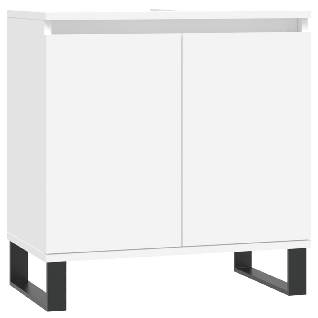 3 Piece Bathroom Cabinet Set Engineered Wood White