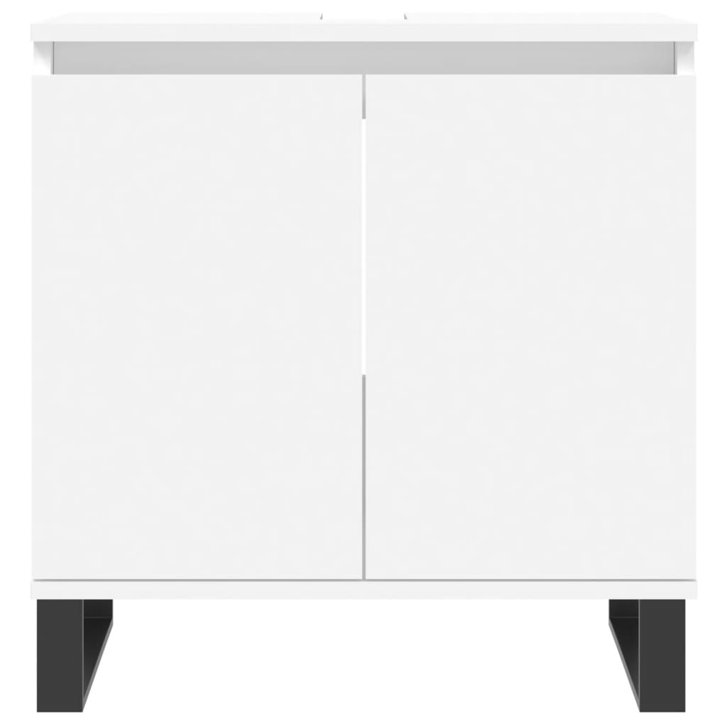 3 Piece Bathroom Cabinet Set Engineered Wood White