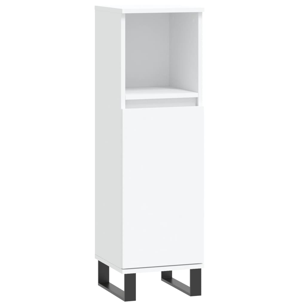 3 Piece Bathroom Cabinet Set Engineered Wood White