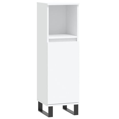 3 Piece Bathroom Cabinet Set Engineered Wood White