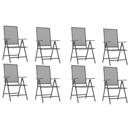 vidaXL 9 Piece Garden Dining Set Anthracite Steel 4