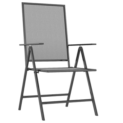 vidaXL 9 Piece Garden Dining Set Anthracite Steel 5