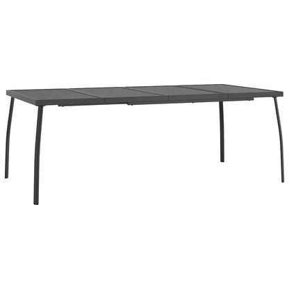 5 Piece Garden Dining Set Anthracite Steel 200 cm table length 8