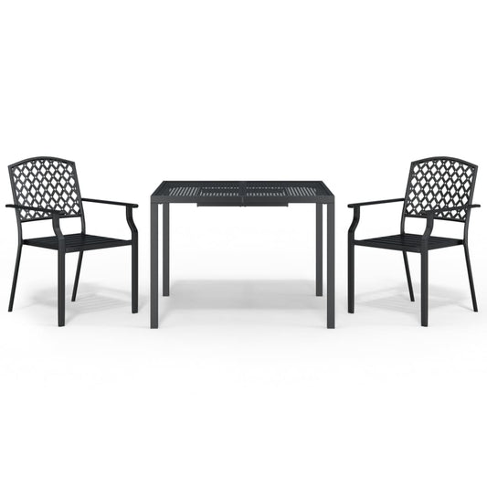5 Piece Garden Dining Set Anthracite Steel 100 cm table length