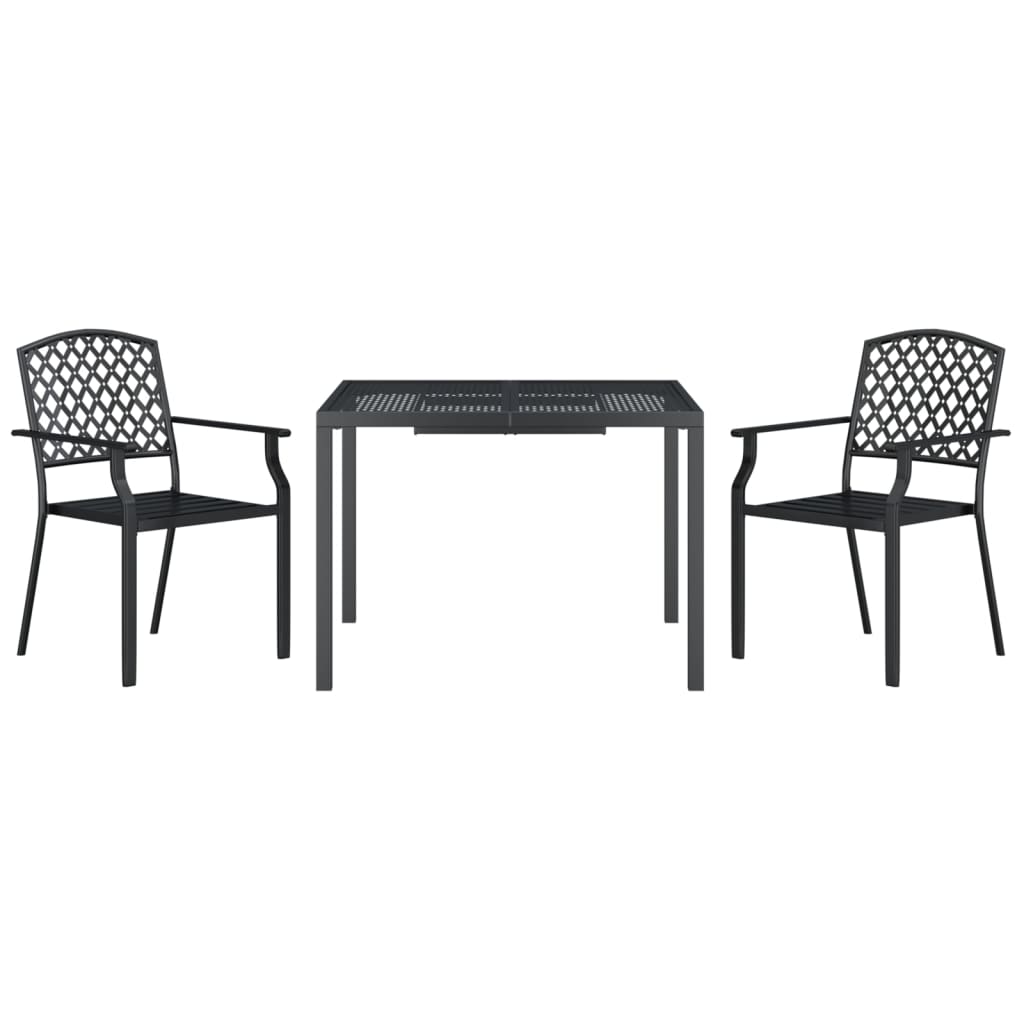 5 Piece Garden Dining Set Anthracite Steel 100 cm table length