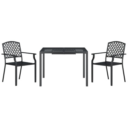 5 Piece Garden Dining Set Anthracite Steel 100 cm table length
