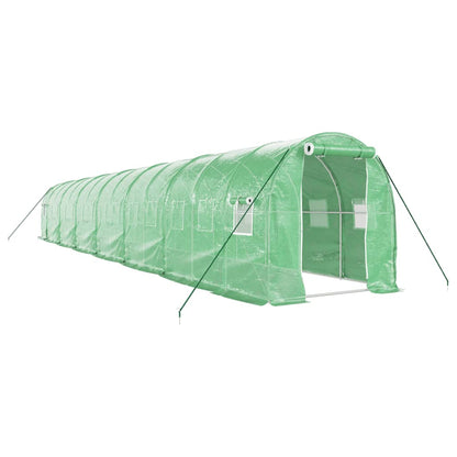 vidaXL Greenhouse with Steel Frame Green 28 m² 14x2x2 m 2