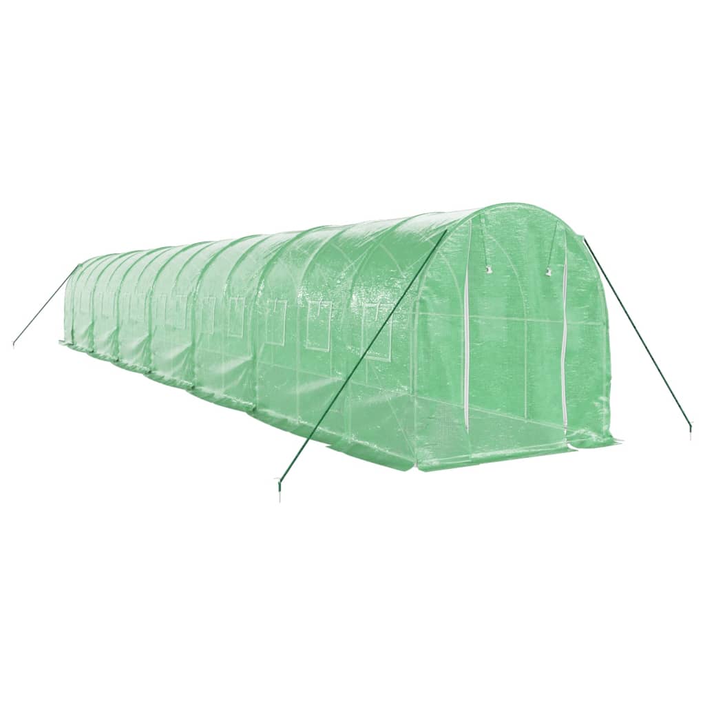 vidaXL Greenhouse with Steel Frame Green 28 m² 14x2x2 m 3