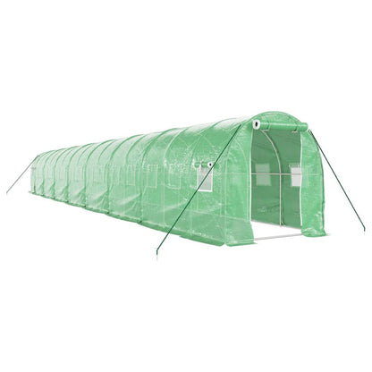 vidaXL Greenhouse with Steel Frame Green 32 m² 16x2x2 m 2