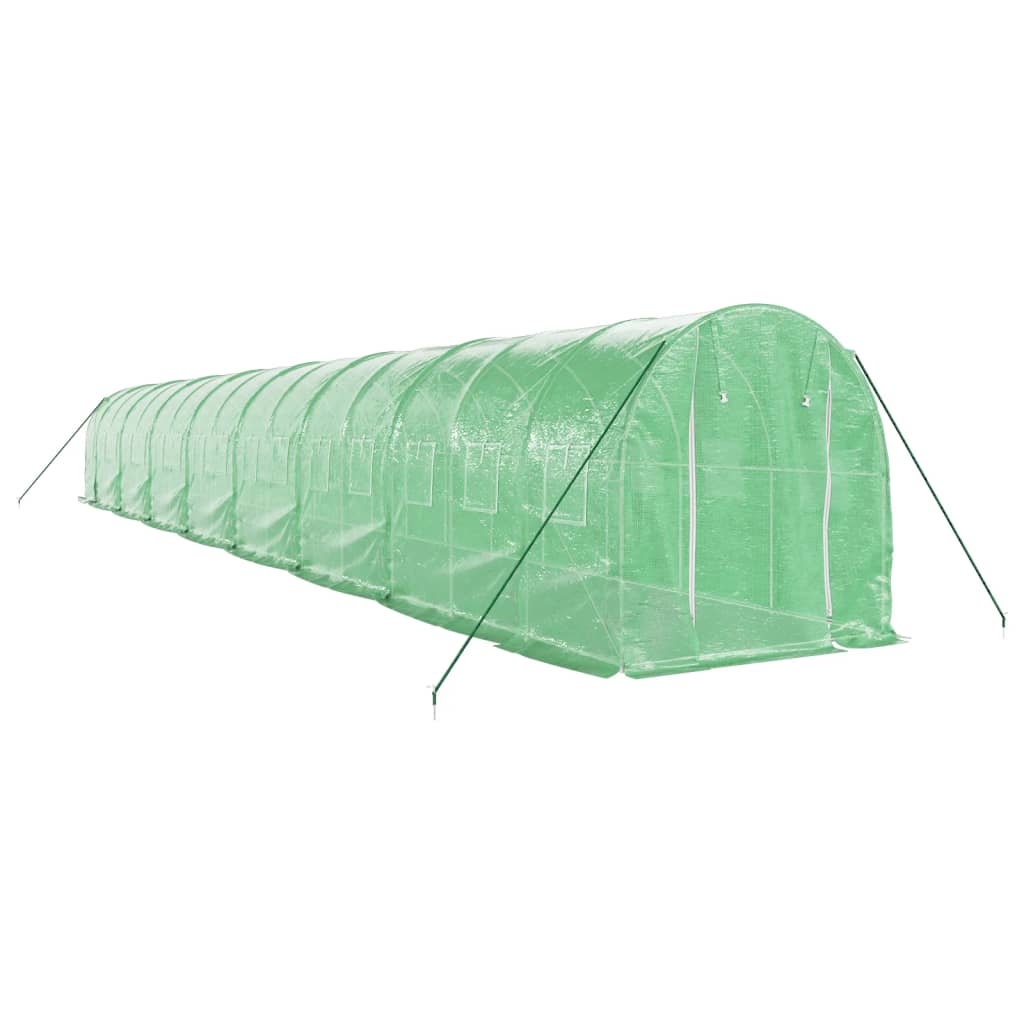 vidaXL Greenhouse with Steel Frame Green 32 m² 16x2x2 m 3