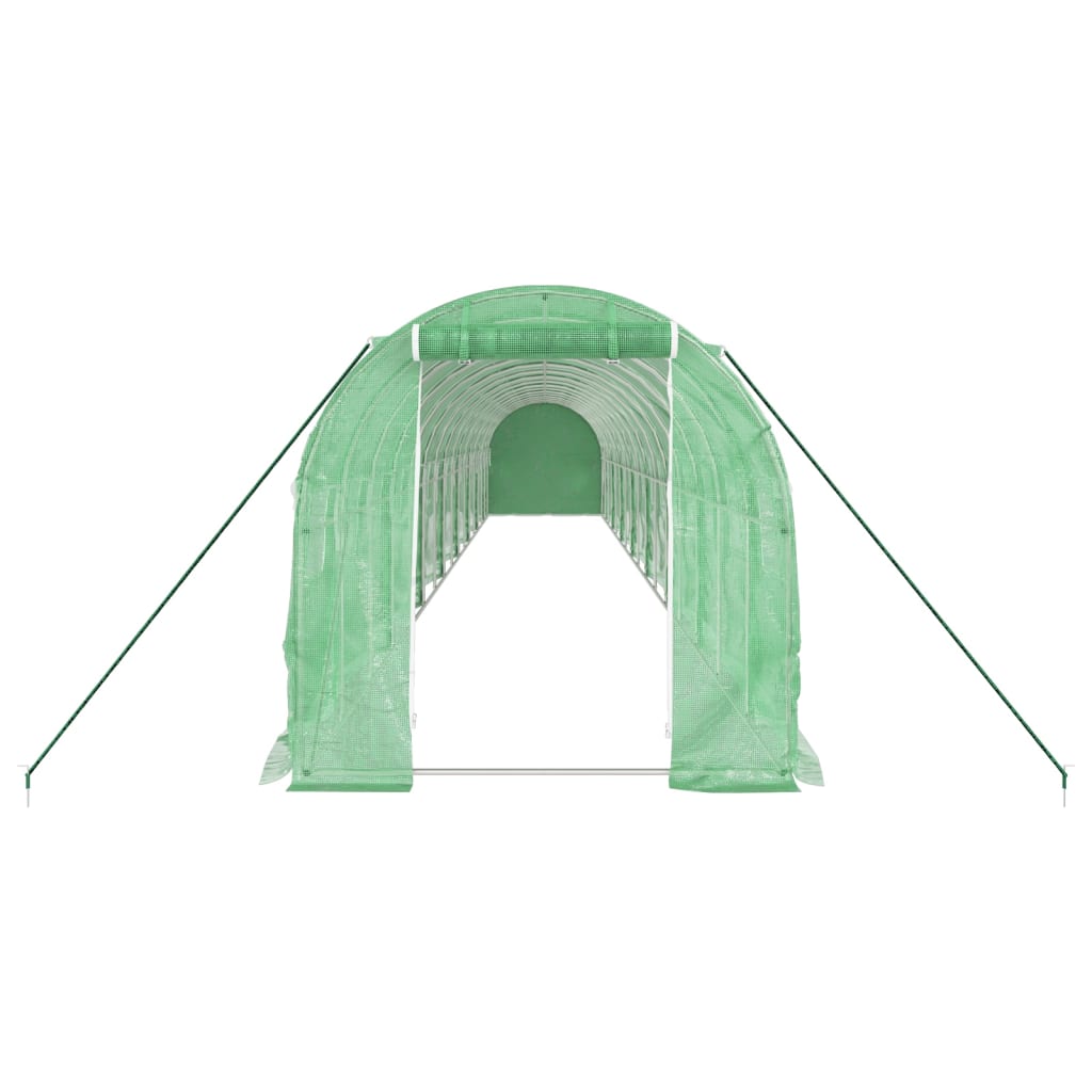 vidaXL Greenhouse with Steel Frame Green 32 m² 16x2x2 m 4