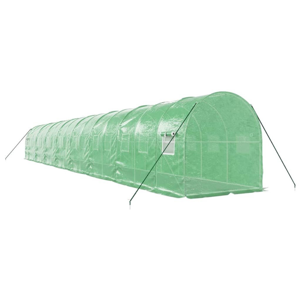 vidaXL Greenhouse with Steel Frame Green 32 m² 16x2x2 m 6