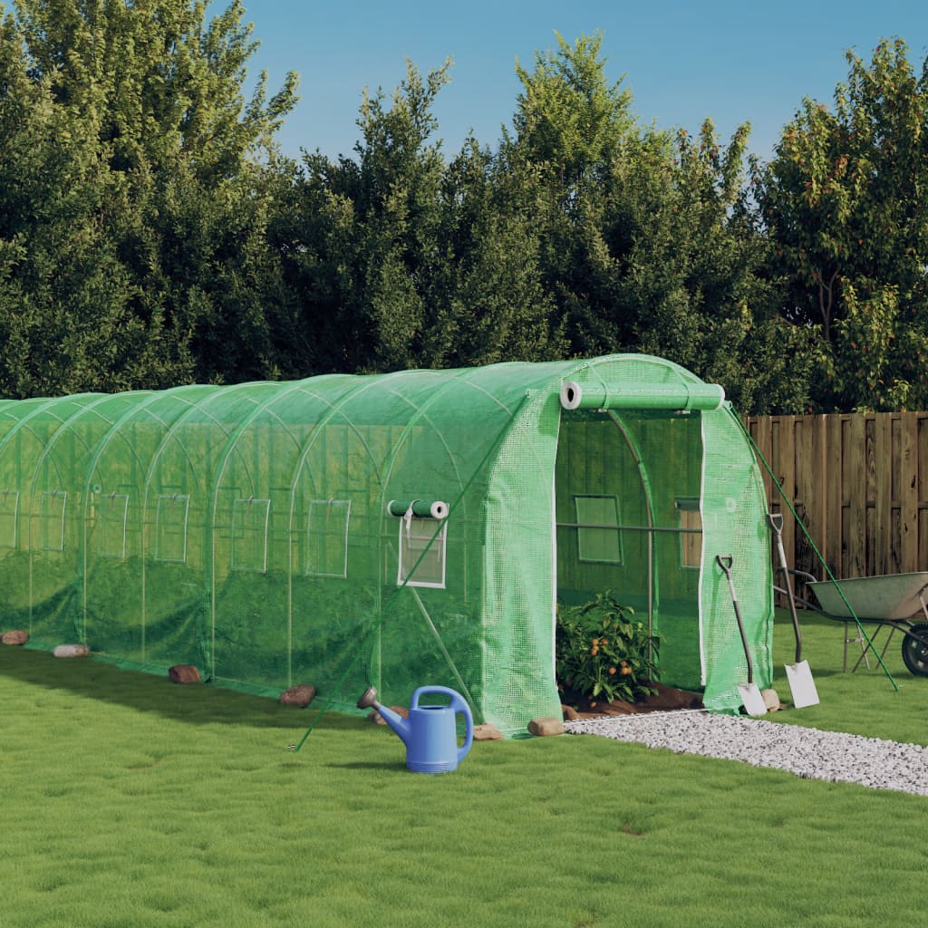 vidaXL Greenhouse with Steel Frame Green 36 m² 18x2x2 m 1