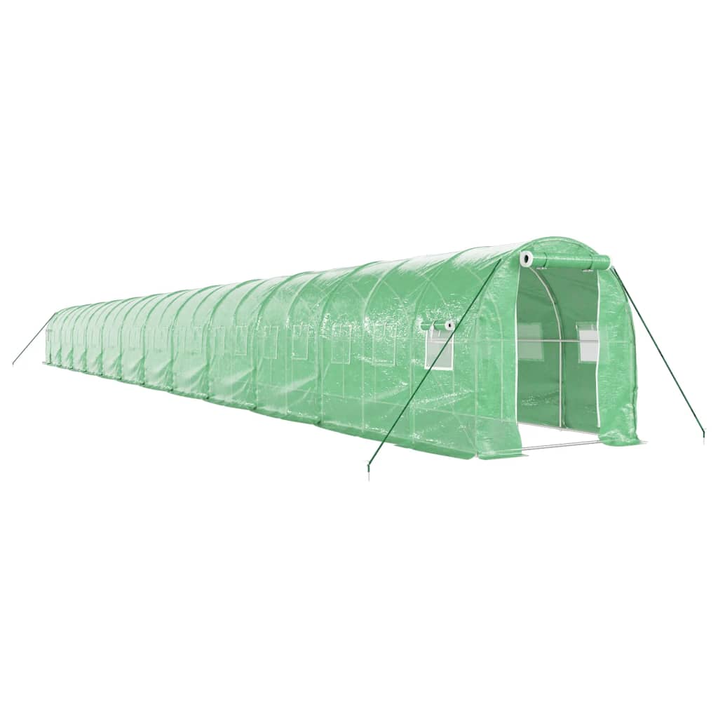 vidaXL Greenhouse with Steel Frame Green 48m² 24x2x2 m 2
