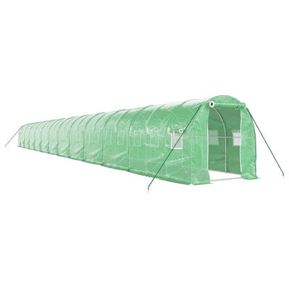 vidaXL Greenhouse with Steel Frame Green 48m² 24x2x2 m 2