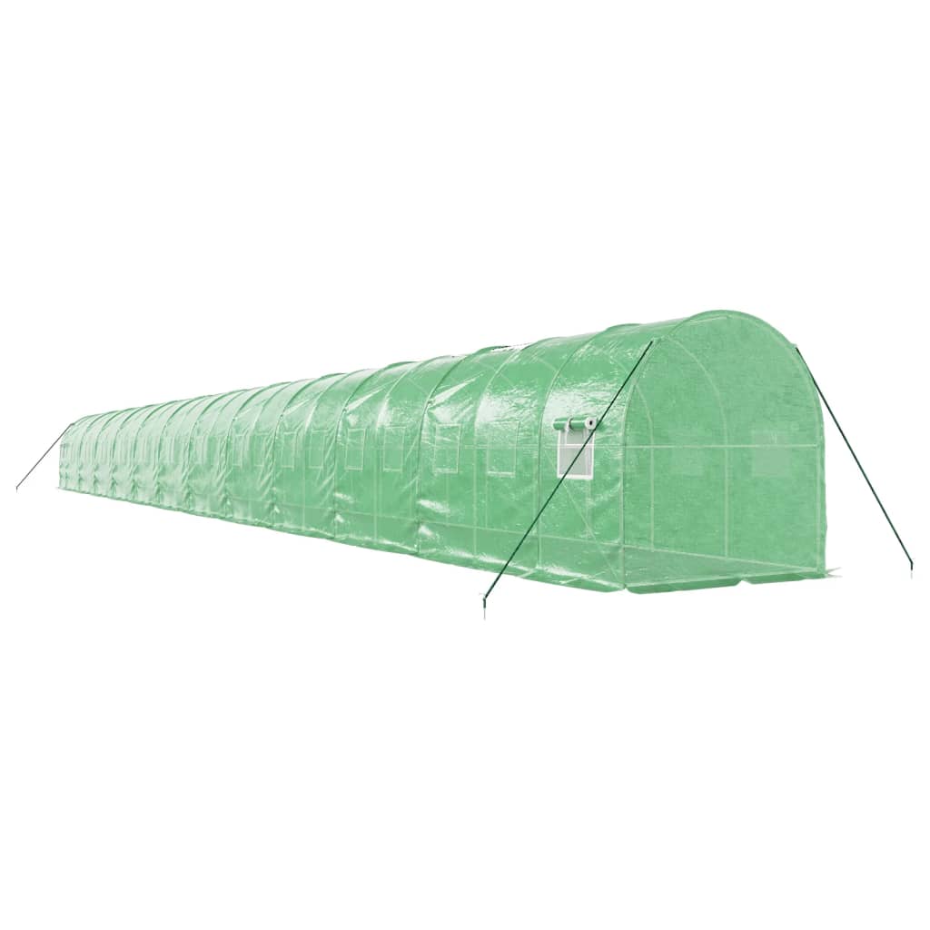 vidaXL Greenhouse with Steel Frame Green 48m² 24x2x2 m 3