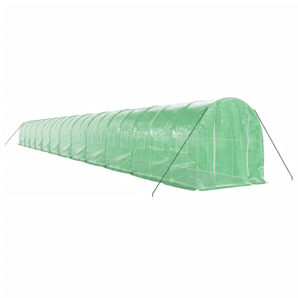 vidaXL Greenhouse with Steel Frame Green 48m² 24x2x2 m 6