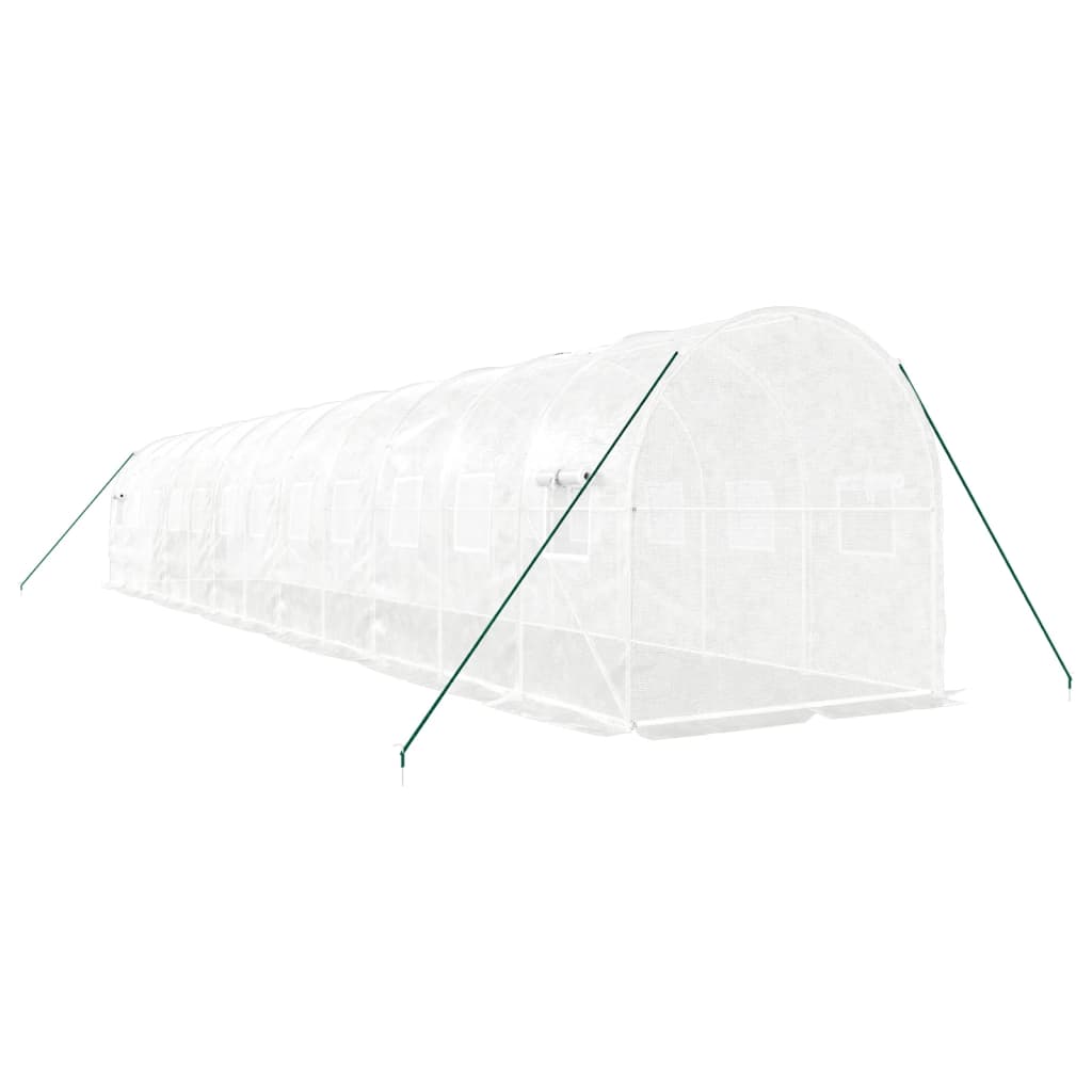 vidaXL Greenhouse with Steel Frame White 24 m² 12x2x2 m 5