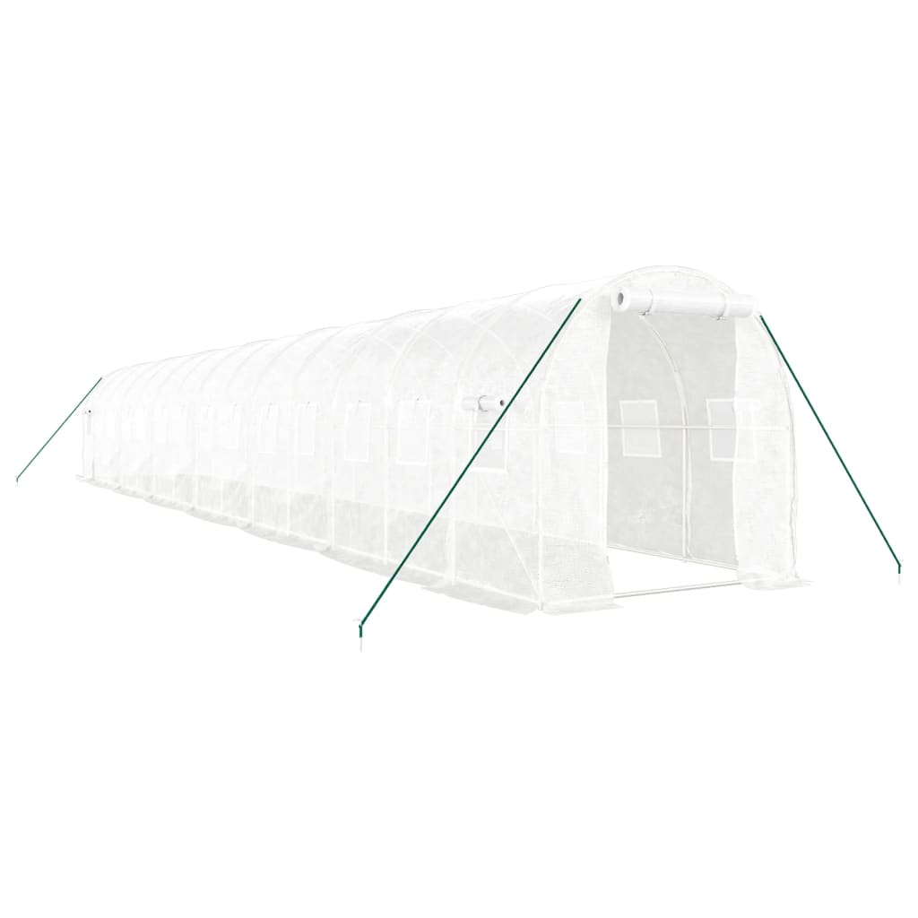 vidaXL Greenhouse with Steel Frame White 28 m² 14x2x2 m 2