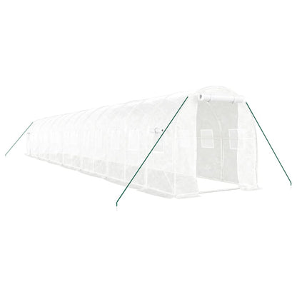 vidaXL Greenhouse with Steel Frame White 28 m² 14x2x2 m 2