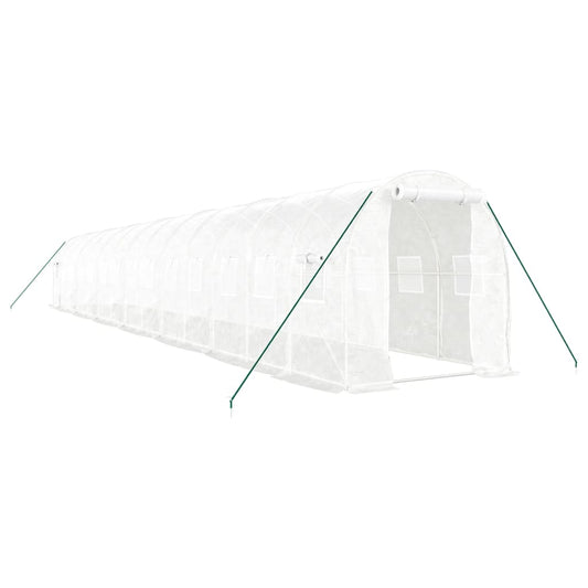 vidaXL Greenhouse with Steel Frame White 28 m² 14x2x2 m 2