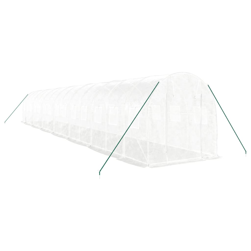 vidaXL Greenhouse with Steel Frame White 28 m² 14x2x2 m 3