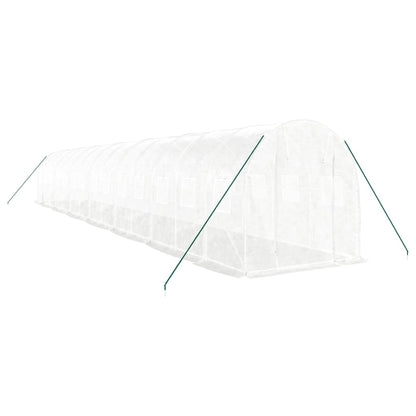 vidaXL Greenhouse with Steel Frame White 28 m² 14x2x2 m 3