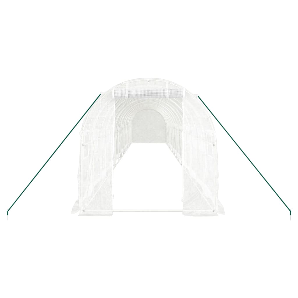 vidaXL Greenhouse with Steel Frame White 28 m² 14x2x2 m 4