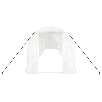 vidaXL Greenhouse with Steel Frame White 28 m² 14x2x2 m 4