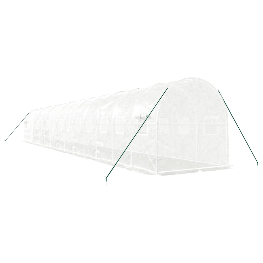 vidaXL Greenhouse with Steel Frame White 28 m² 14x2x2 m 6